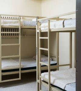 A dorm room for the homeless.